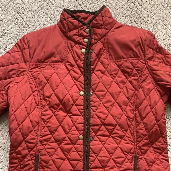 Women’s Lands End Quilted Jacket, Barn Jacket, M, 10-12, Red, EUC - Picture 3 of 6